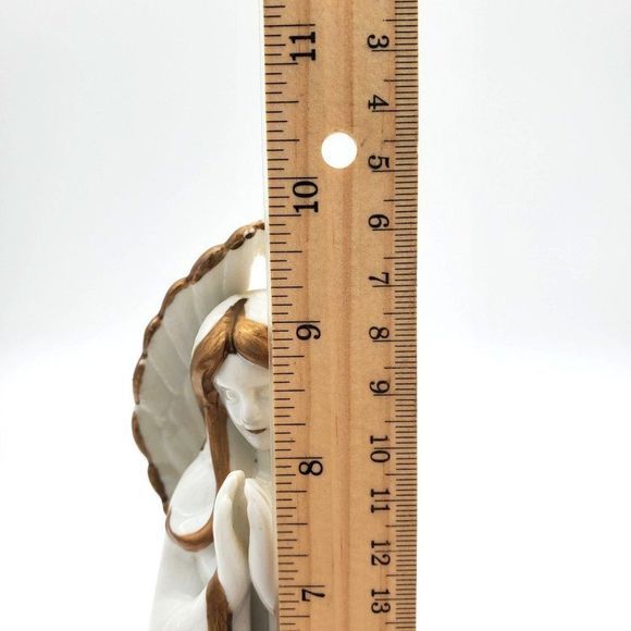 VTG Reco Porcelain Angel Adoration 1986 Exclusive Edition White Porcelain Gold - Picture 8 of 8